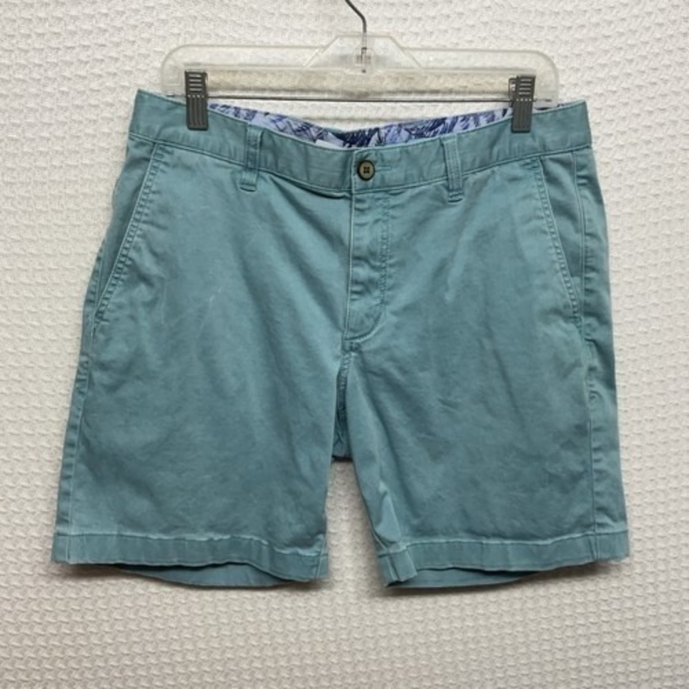 Tommy Bahama Light Blue Stretch Boracay Chino Shorts Men 33 China Cotton/Tencel/